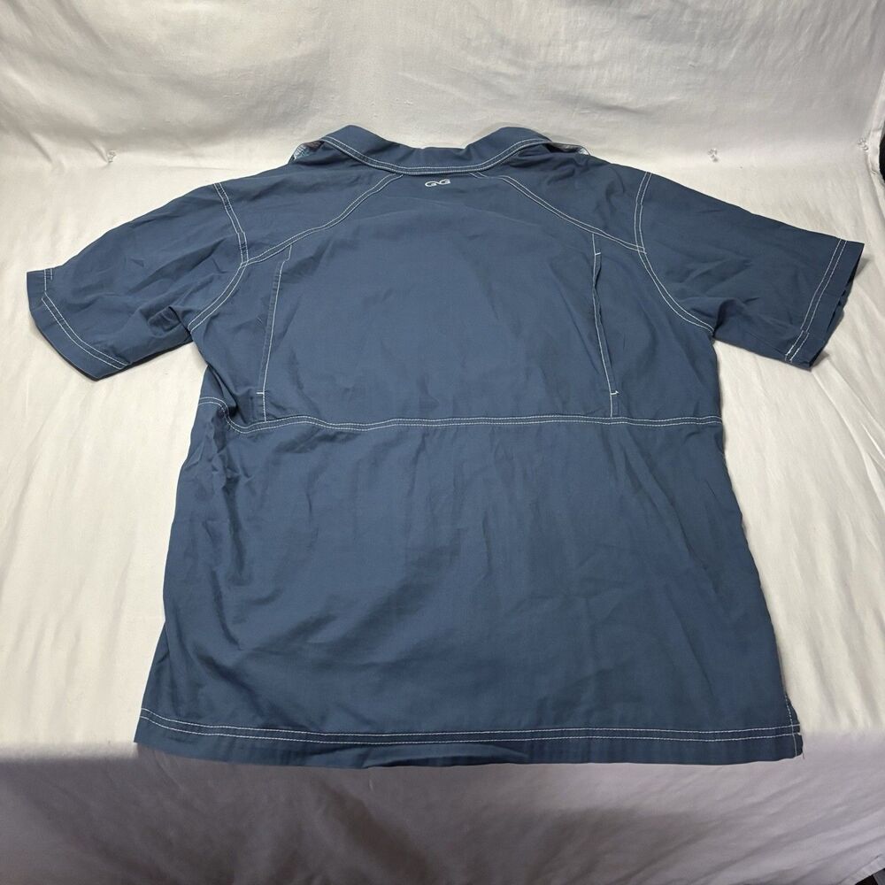 GameGuard Outdoors Blue Short Sleeve Button Down Shirt Men’s Large Cotton - Picture 3 of 5